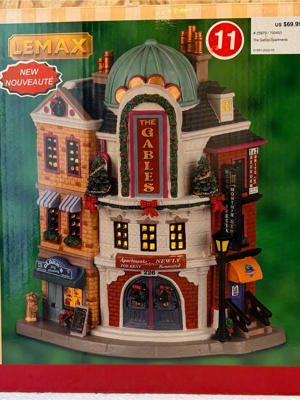 Lemax The Gables Apartments Lighted Ceramic Holiday Village Building 2022